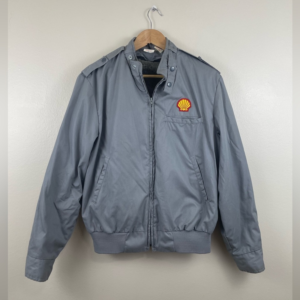 Vintage Shell Gray Lined Bomber Jacket